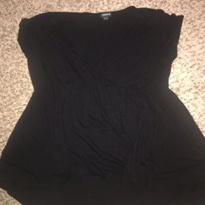 Black Torrid V Neck Cinched Top